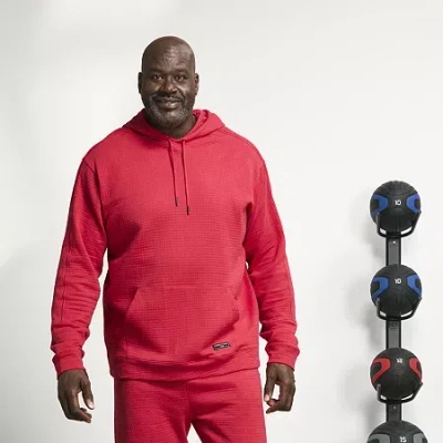 Shaquille O'neal Xlg Double Knit Pique Mens Long Sleeve Active Big And Tall Hoodie In Red