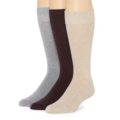 Shaquille O'neal Xlg Dress Performance Mens 3 Pair Big And Tall Crew Socks In Multi