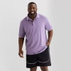 Shaquille O'neal Xlg Elevated Athletic Mens Regular Fit Short Sleeve Polo Shirt In Purple