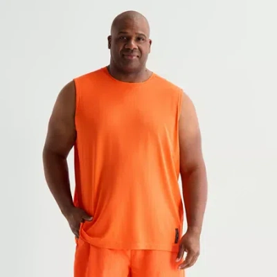 Shaquille O'neal Xlg Elevated Mens Crew Neck Sleeveless Muscle T-shirt In Orange