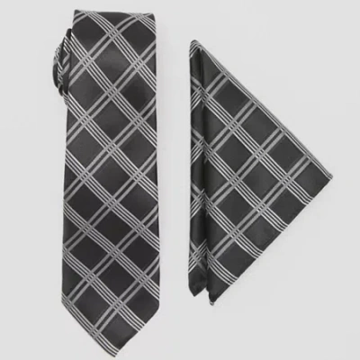 Shaquille O'neal Xlg Extra Long Plaid Tie In Black