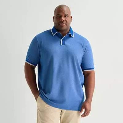 Shaquille O'neal Xlg Game On Big And Tall Mens Short Sleeve Polo Shirt In Blue