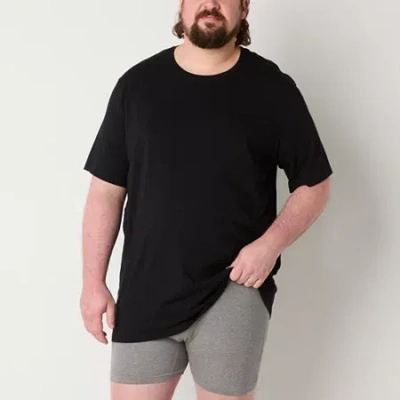 Shaquille O'neal Xlg Heiq Mens 3 Pack Short Sleeve Crew Neck T-shirt Big And Tall In Black