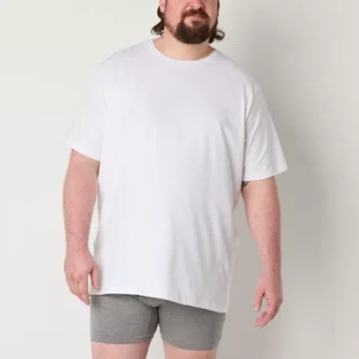 Shaquille O'neal Xlg Heiq Mens 3 Pack Short Sleeve Crew Neck T-shirt Big And Tall In White