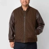 Shaquille O'neal Xlg Houndstooth Mens Big And Tall Varsity Jacket In Brown