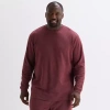 Shaquille O'neal Xlg Mens Crew Neck Long Sleeve Big And Tall Pajama Top In Burgundy