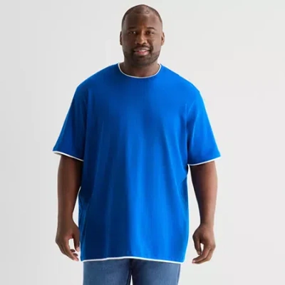 Shaquille O'neal Xlg Mens Crew Neck Short Sleeve Big And Tall T-shirt In Blue