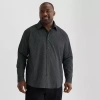 Shaquille O'neal Xlg Mens Long Sleeve Classic Fit Big And Tall Button-down Shirt In Gray
