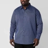 Shaquille O'neal Xlg Mens Long Sleeve Classic Fit Big And Tall Button-down Shirt In Blue
