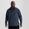 Shaquille O'neal Xlg Mens Long Sleeve Classic Fit Big And Tall Button-down Shirt In Blue