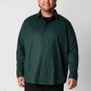 Shaquille O'neal Xlg Mens Long Sleeve Classic Fit Big And Tall Button-down Shirt In Green