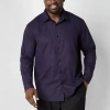 Shaquille O'neal Xlg Mens Long Sleeve Classic Fit Big And Tall Button-down Shirt In Purple
