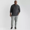 Shaquille O'neal Xlg Mens Slim Fit Big And Tall Flat Front Pant In Gray
