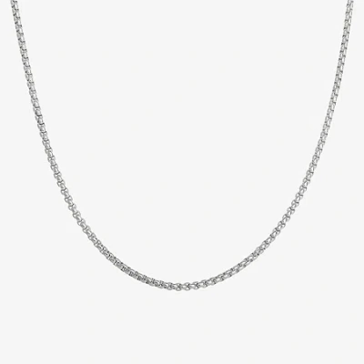 Shaquille O'neal Xlg Mens Stainless Steel 24 Inch Box Chain Necklace In Neutral