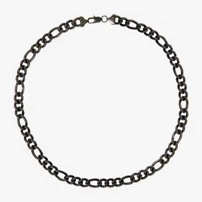 Shaquille O'neal Xlg Mens Stainless Steel 24 Inch Figaro Chain Necklace In Metallic
