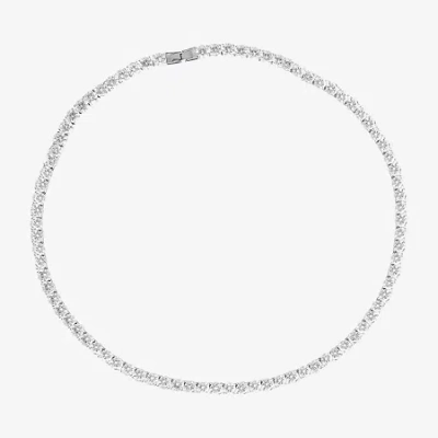 Shaquille O'neal Xlg Mens White Cubic Zirconia Stainless Steel 22 Inch Tennis Necklace