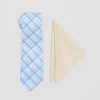 Shaquille O'neal Xlg Plaid Tie Set In Blue