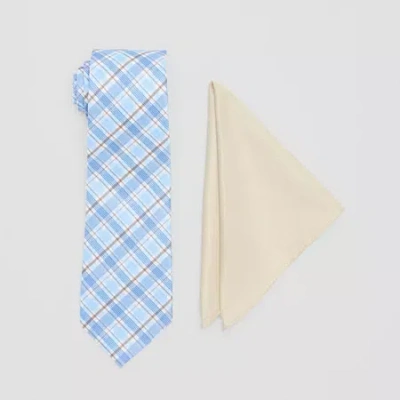 Shaquille O'neal Xlg Plaid Tie Set In Blue