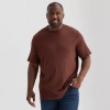 Shaquille O'neal Xlg Ribbed Dropneedle Mens Crew Neck Short Sleeve Big And Tall T-shirt In Brown