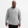 Shaquille O'neal Xlg Ribbed Dropneedle Mens Long Sleeve Regular Fit Big And Tall Henley Shirt In Animal Print