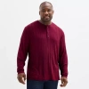 Shaquille O'neal Xlg Ribbed Dropneedle Mens Long Sleeve Regular Fit Big And Tall Henley Shirt In Burgundy