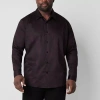 Shaquille O'neal Xlg Satin Mens Long Sleeve Classic Fit Big And Tall Button-down Shirt In Purple
