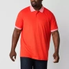 Shaquille O'neal Xlg Slub Collar Big And Tall Mens Regular Fit Short Sleeve Polo Shirt In Red