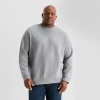 Shaquille O'neal Xlg Textured Fleece Mens Crew Neck Long Sleeve Big And Tall Sweatshirt In Gray