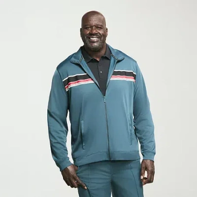 Shaquille O'neal Xlg Tricot Mens Lightweight Big And Tall Track Jacket In Green