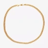 Shaquille O'neal Xlg Yellow Stainless Steel Solid Curb Chain Necklace In Gold