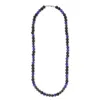 Shar Oke Men's Black / Blue / Silver Black Lava, Blue Lapis Lazuli & Black Cubic Zirconia Beaded Necklace In Multi