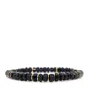 Shar Oke Men's Black / Gold Onyx Hexagon & Gold Stainless Steel Bracelet