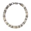 Shar Oke Men's Black / Silver Black Rutile Quartz Bracelet