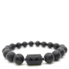Shar Oke Men's Black / Silver Libra Zodiac Beaded Bracelet In Multi
