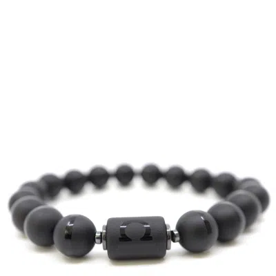 Shar Oke Men's Black / Silver Libra Zodiac Beaded Bracelet In Multi