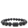 Shar Oke Men's Black / Silver Taurus Zodiac Beaded Bracelet In Multi