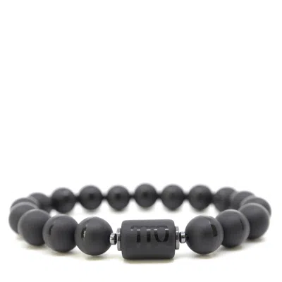 Shar Oke Men's Black / Silver Virgo Zodiac Beaded Bracelet In Multi