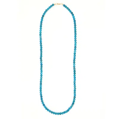 Shar Oke Men's Blue Apatite Beaded Necklace