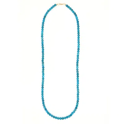 Shar Oke Men's Blue Apatite Beaded Necklace In Green