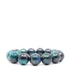Shar Oke Men's Blue / Black / Green Chrysocolla, Cuprite & Shattuckite Beaded Bracelet
