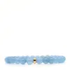 Shar Oke Men's Blue / Gold Aquamarine & 14k Solid Gold Beaded Bracelet