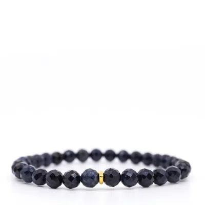 Shar Oke Men's Blue / Gold Blue Sapphire & Solid Gold Bracelet In Blue/gold