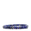 Shar Oke Men's Blue / Gold Lapis Lazuli & Gold Stainless Steel Beaded Bracelet