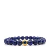 Shar Oke Men's Blue / Gold Lapis Lazuli & Stainless Steel Evil Eye Bracelet In Multi