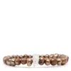 Shar Oke Men's Blue Natural Brown Baroque Freshwater Pearl & Herkimer Diamond Beaded Bracelet In Blue