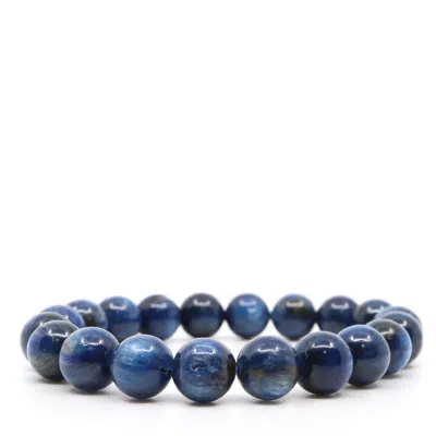 Shar Oke Men's Blue Natural Kyanite Beaded Bracelet