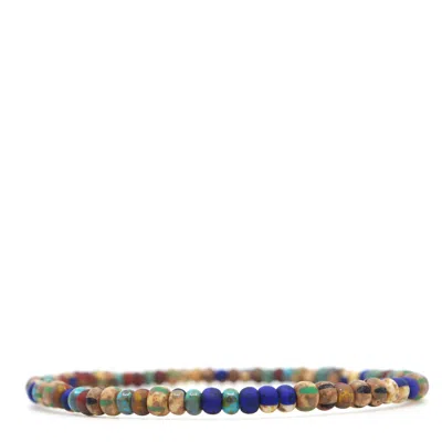 Shar Oke Men's Blue / Red Blue, Red & Turquoise Czech Picasso Beaded Bracelet In Multi