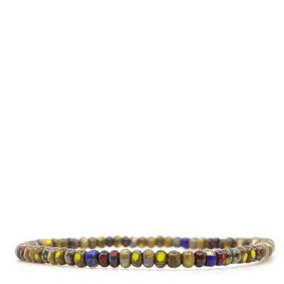 Shar Oke Men's Blue / Red / Yellow Blue, Red & Yellow Three Cut Czech Picasso Beaded Bracelet In Multi