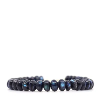 Shar Oke Men's Blue / Silver Blue Labradorite Bracelet In Multi