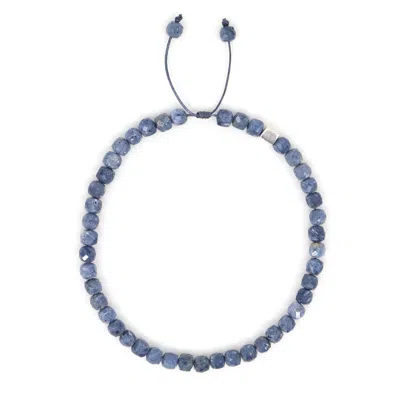 Shar Oke Men's Blue / Silver Blue Sponge Coral & Sterling Silver Bracelet In Blue/silver